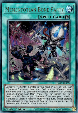 Mementotlan Bone Party [RA04-EN099] Prismatic Ultimate Rare