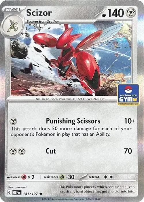 Scizor (141/197) (Pokemon Gym Promo) [Scarlet & Violet: Obsidian Flames]
