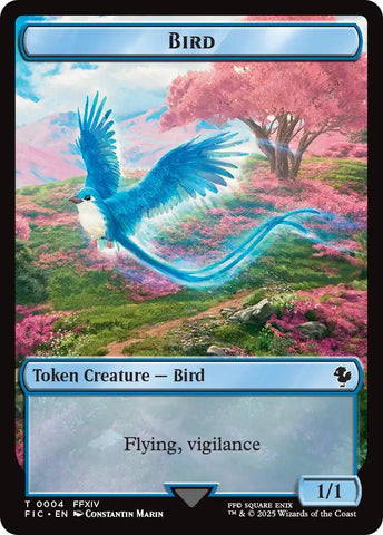 Bird // Hero (0005) Double Sided Token [FINAL FANTASY Commander Tokens]