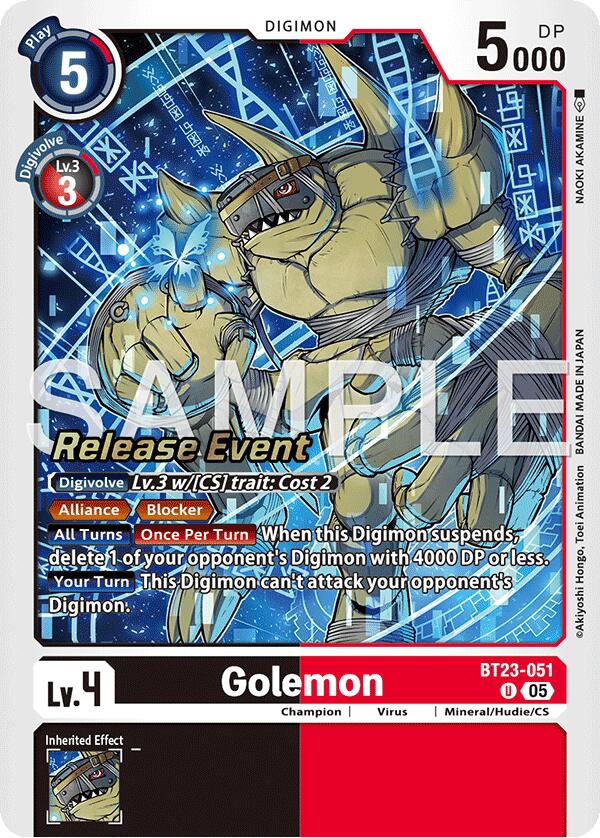 Golemon [BT23-051] [Hackers' Slumber Release Event Cards]