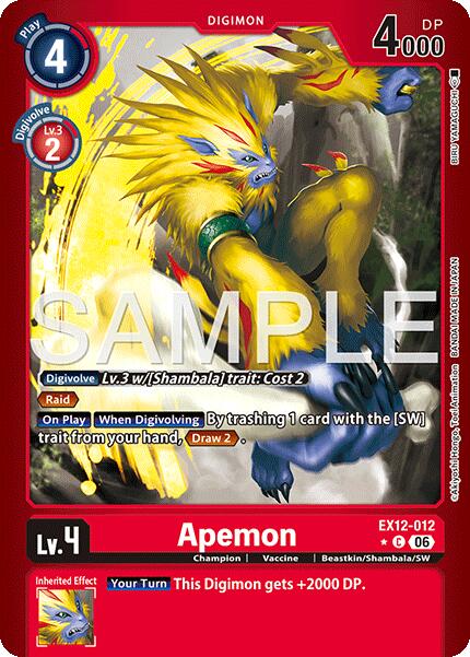Apemon [EX12-012] (Limited Foil) [Digital World Shambala]