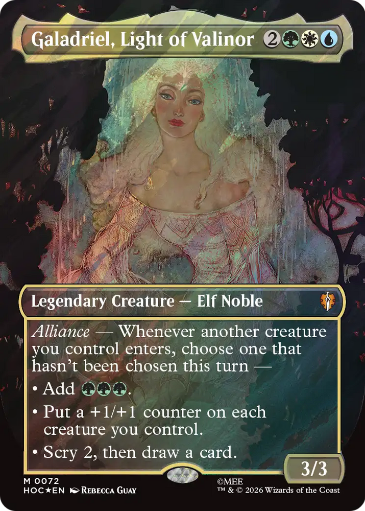 Galadriel, Light of Valinor (Borderless) (Surge Foil) [The Hobbit: Eternal-Legal]