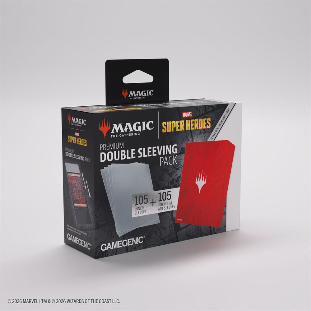 Gamegenic Premium Double Sleeving Pack - Comic Burst Burst Red