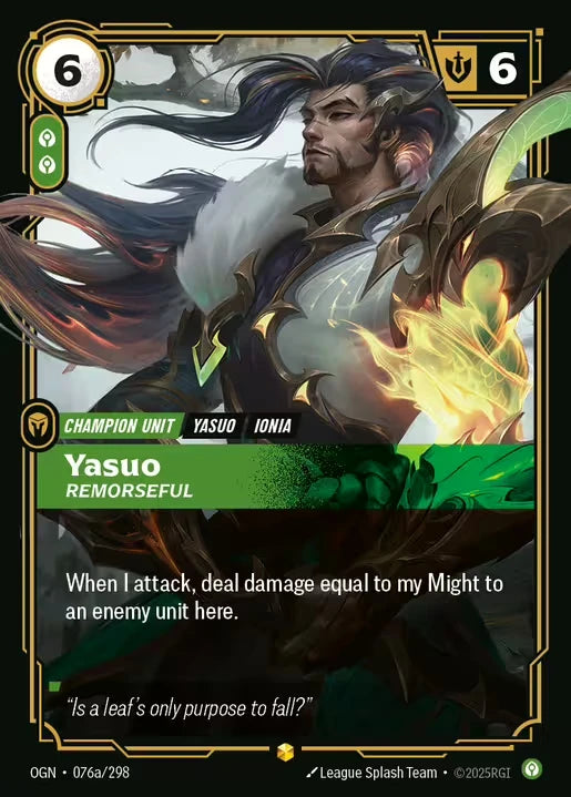 Yasuo Remorseful [OGN-076a] (Alt Art)