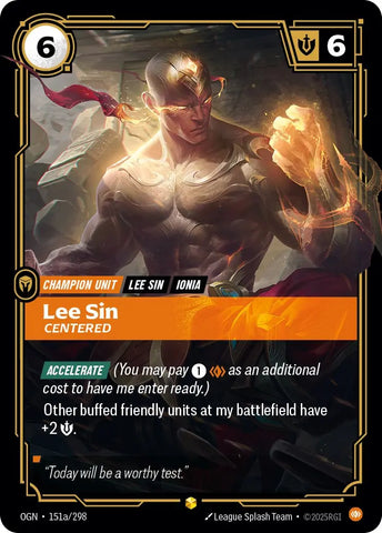 Lee Sin Centered [OGN-151a] (Alt Art)