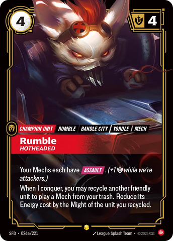 Rumble Hotheaded [SFD-026a] (Alt Art)