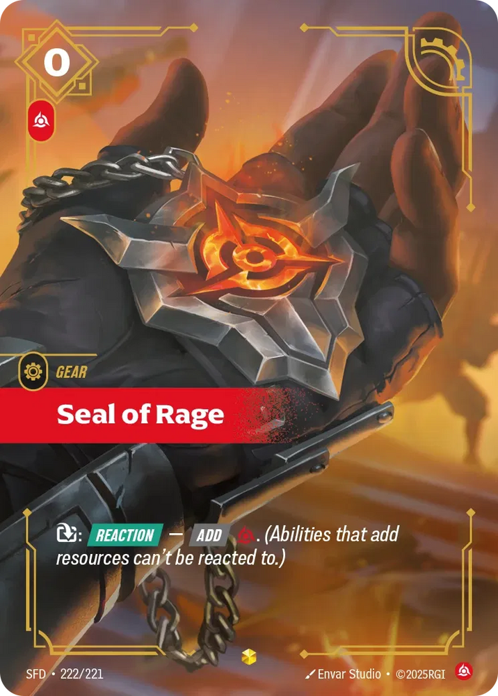 Seal of Rage [SFD-222] (Overnumber)