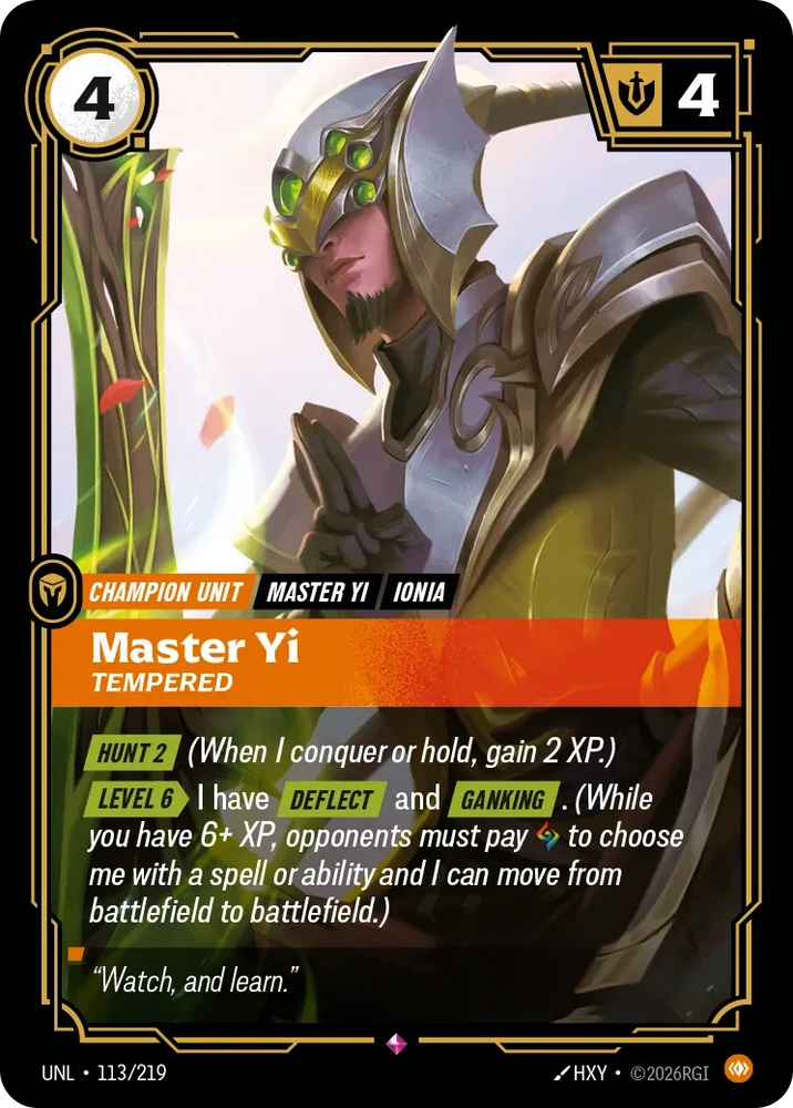Master Yi Tempered - Unleashed (UNL 113/219)