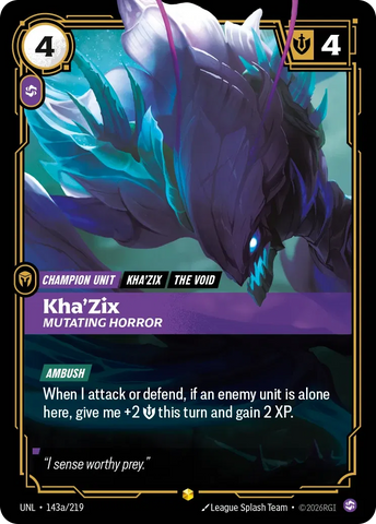 Kha'Zix Mutating Horror - Unleashed (UNL 143a/219) (Alt Art)