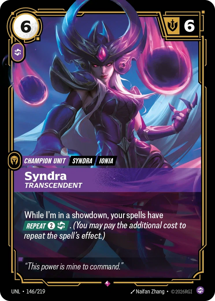 Syndra Transcendent- Unleashed (UNL 146/219)