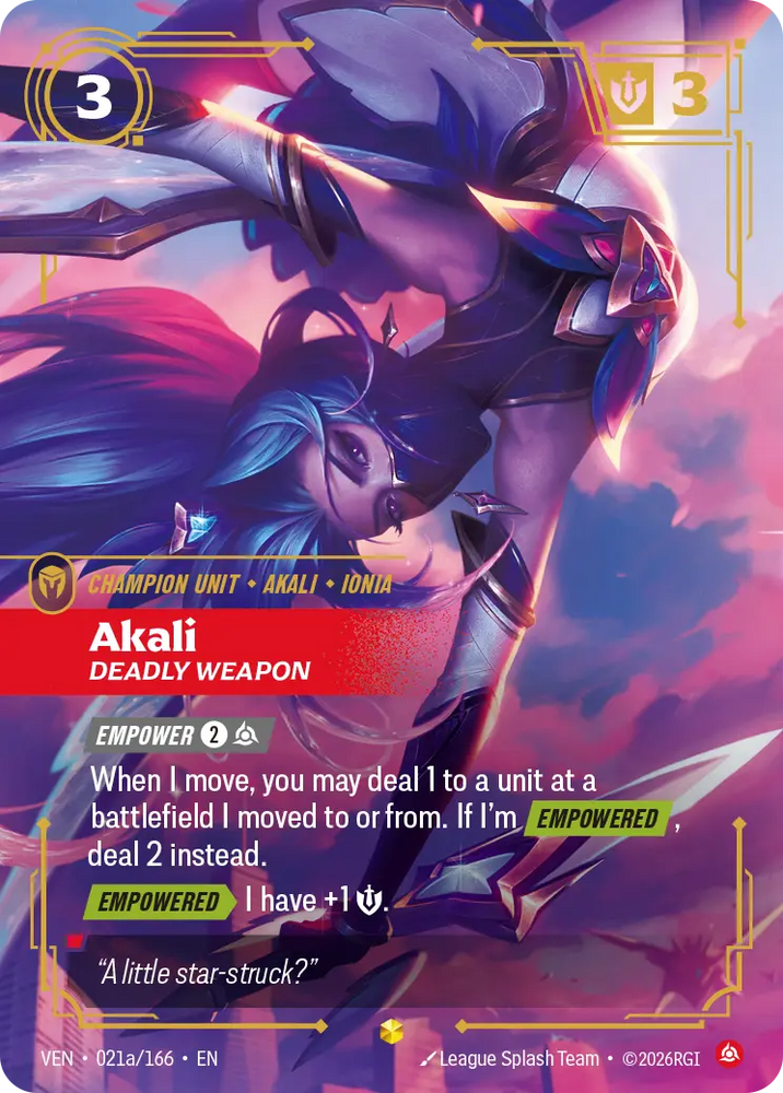 Akali Deadly Weapon - Vendetta (VEN 021a/166) (Alt Art)