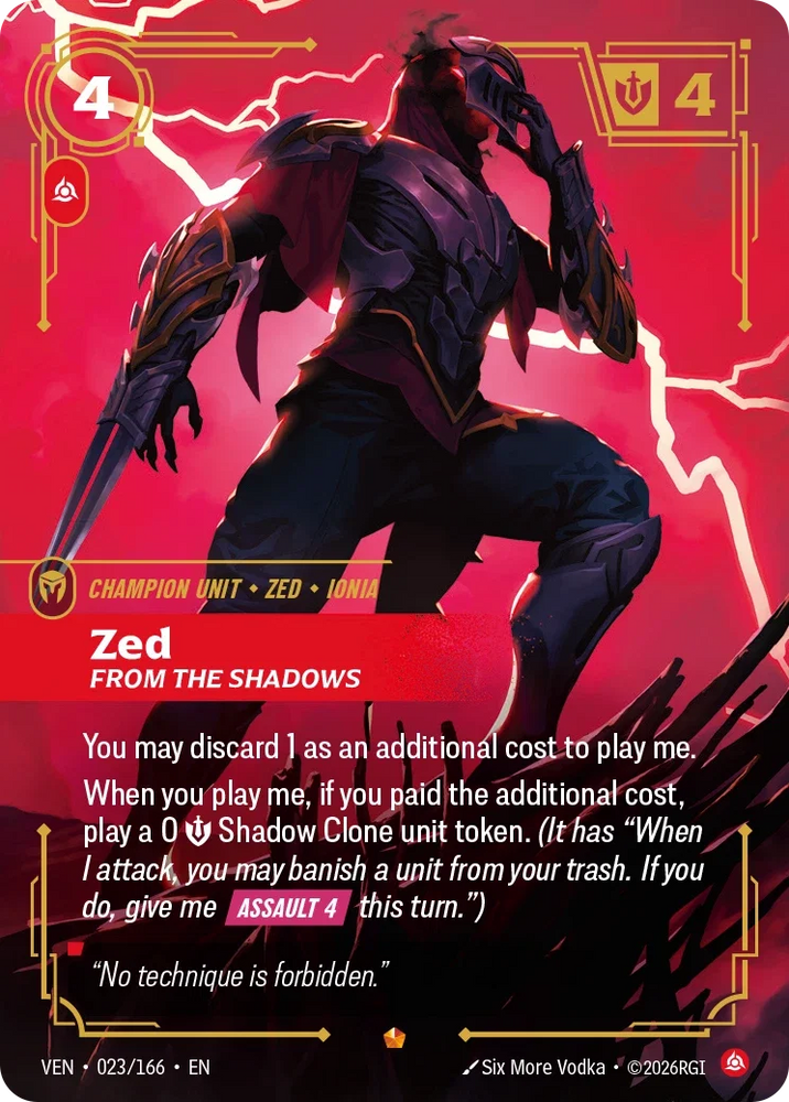 Zed From the Shadows - Vendetta (VEN 023/166)