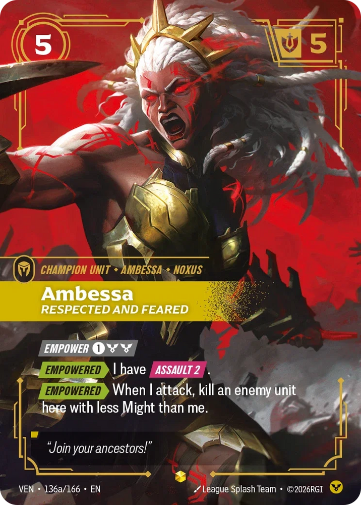 Ambessa Respected and Feared - Vendetta (VEN 136a/166) (Alt Art)